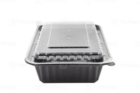 Plastic Food Packaging Tray With Clear Plastic Cover isolated on white ...