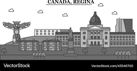 Canada regina city skyline isolated Royalty Free Vector