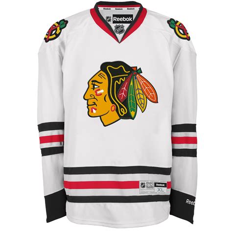 Reebok Chicago Blackhawks White Premier Away Jersey