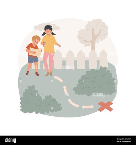 Treasure hunt isolated cartoon vector illustration. Scavenger hunt for ...