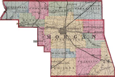 Morgan County, Illinois 1870 Map