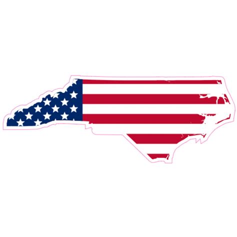 North Carolina American Flag Sticker - U.S. Custom Stickers