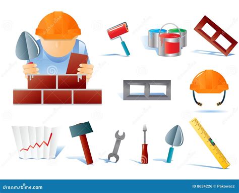 Set Of Builders Tools Vector Illustration | CartoonDealer.com #8634226