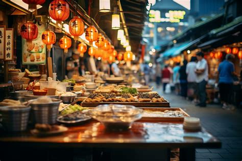 AI Generative image of a bustling Japanese street food market 30755893 ...