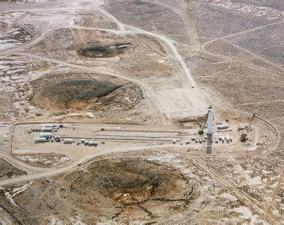 Aerial view of the Nevada atomic bomb test site - Stock Image - T165 ...