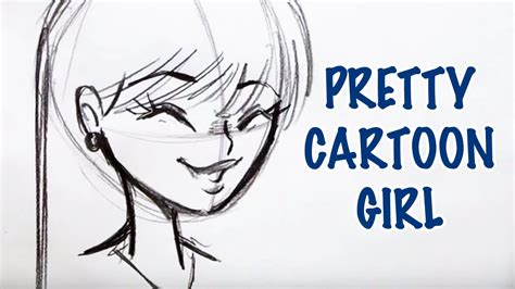 How to Draw a Pretty Cartoon Girl (Step by Step) - YouTube