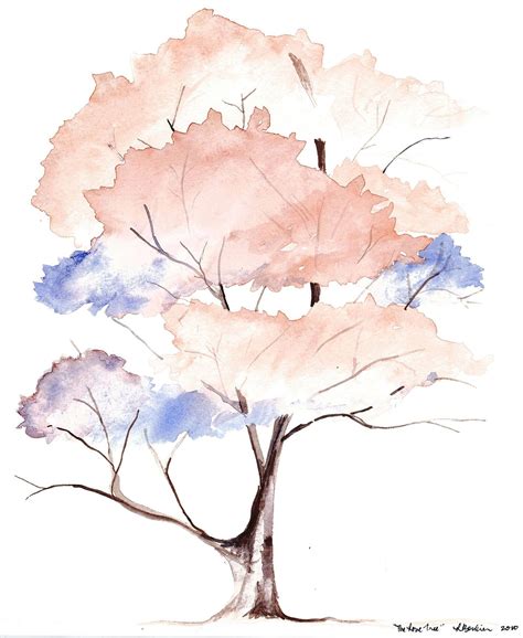 The Love Tree Watercolor 5-3-10 Baum kleines Aquarell Watercolor Art ...