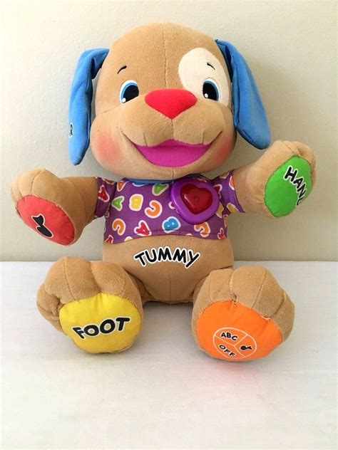 Details about Fisher Price Tummy Talking Dog Interactive Educational Learning ABC Stuffed Toy ...