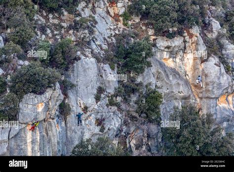 Italy Liguria Finale Ligure - Climbing - Hinterland of Finale Stock ...