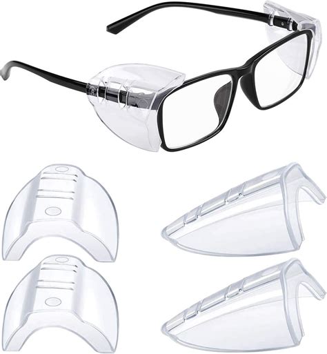 2 Pairs Safety Glasses Side Shields, Slip on Clear Side Shields for ...