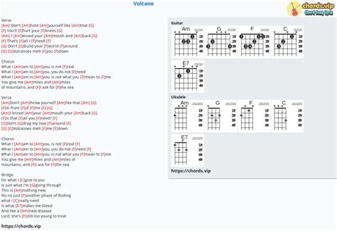 Chord: Volcano - tab, song lyric, sheet, guitar, ukulele | chords.vip