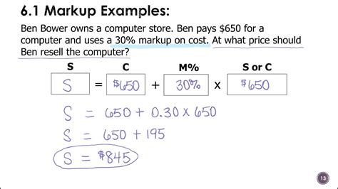 Markup And Markdown Formula