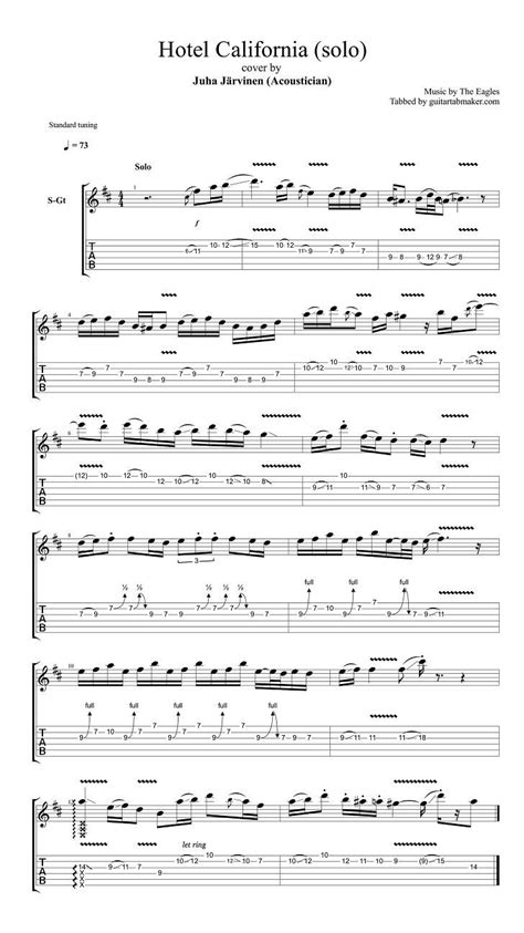 Acoustician - Hotel California solo tab - pdf guitar tab - guitar pro tab download - acoustic ...