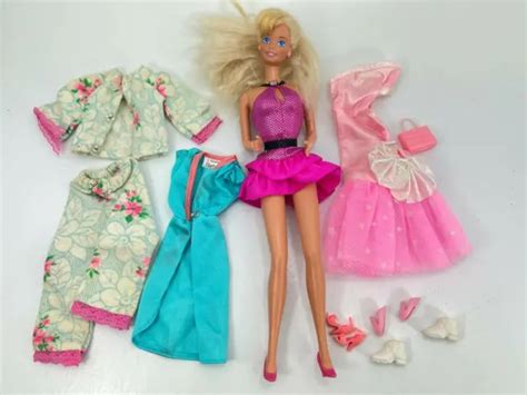 VINTAGE 1966 BARBIE Blonde Hair Blue Eyes Twist & Turn TNT w/ Outfits ...