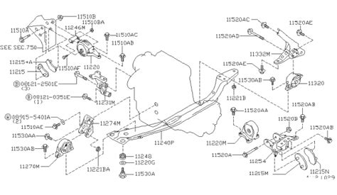 Engine & Transmission Mounting - 1999 Nissan Altima