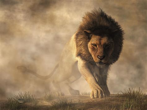 Lion Digital Art by Daniel Eskridge - Fine Art America