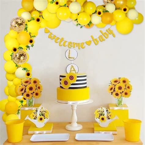 Staraise 106pcs Sunflower Yellow Balloon Garland Balloon Arch For Baby ...