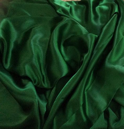 One yard of emerald green Poly Silk Satin fabric