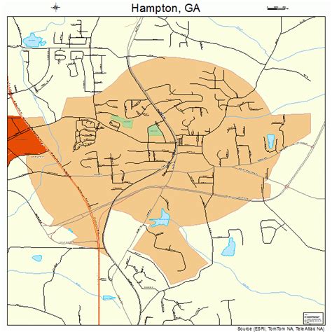 Hampton Georgia Street Map 1336276