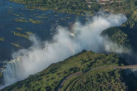 Aerial view of Victoria Falls near bridge Photograph by Ndp - Fine Art ...