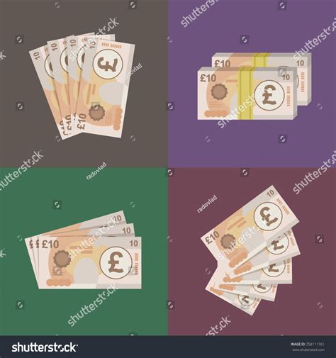 10 Pound Sterling Banknotes Design Vector Stock Vector (Royalty Free ...