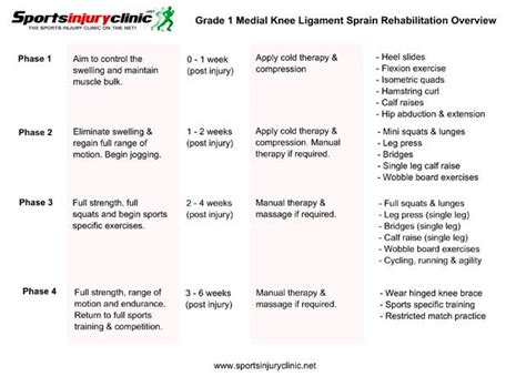 MCL Sprain Rehabilitation Program | Sportsinjuryclinic.net