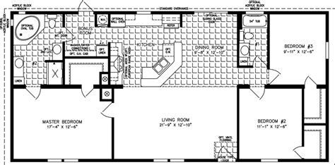 Three Bedroom Mobile Homes Floor Plans | Jacobsen Homes