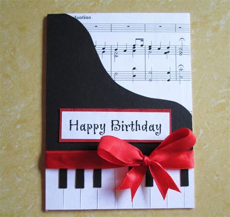 Piano Happy Birthday Card Music themed Birthday Greeting | Etsy | Birthday card craft, Birthday ...