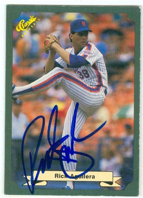 Rick Aguilera autographed baseball card (New York Mets) 1987 Classic #79