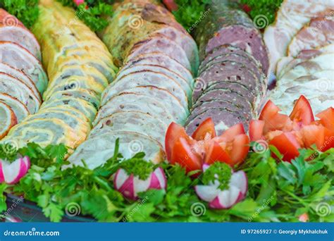 Beautifully Served with Sliced Deli Meats Stock Image - Image of ...