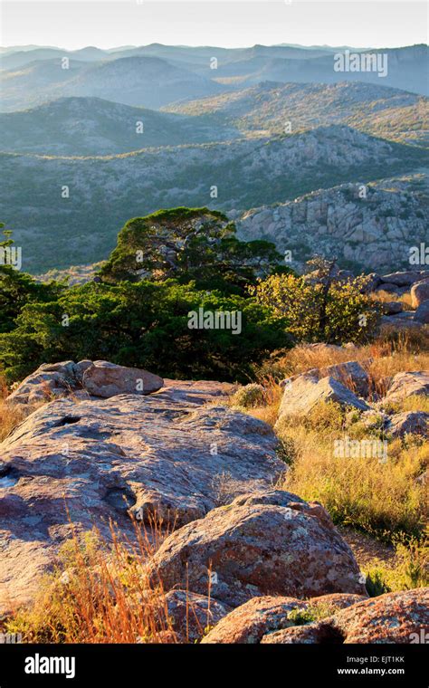 The summit of Mt. Scott in Oklahoma's Wichita Mountains National ...