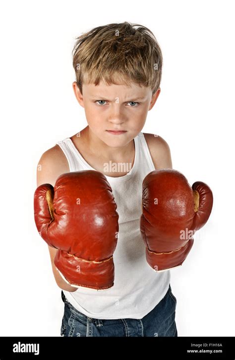 Little boy with big boxing gloves Stock Photo - Alamy