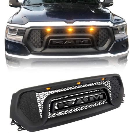 2019-2020 DODGE RAM 1500 REBEL STYLE GRILLE WITH AMBER LED LIGHTS REPLACEMENT GRILLE