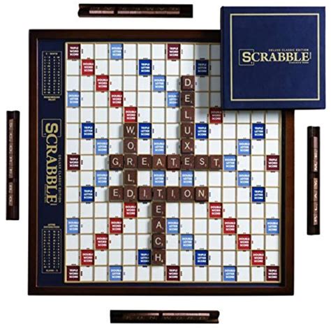 Winning Solutions Scrabble Deluxe Wooden Edition with Rotating Game Board - Walmart.com ...