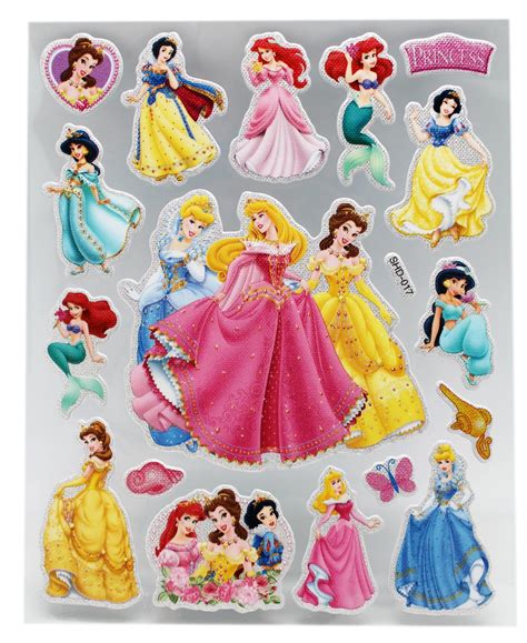 Disney Princess Making Poses 3D Raised Assorted Stickers (16 Stickers ...