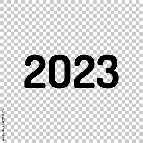 2023 number icon. Happy New Year. On transparent background. Stock ...