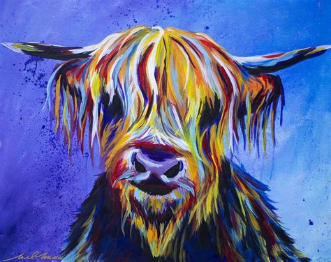 Such a Cute scottish cow Painting | Scottish cow, Cow painting, Art