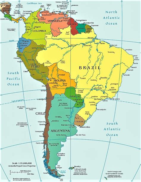 【Mapa América del Sur】🥇 | Mapas de Sudamérica / Suramérica