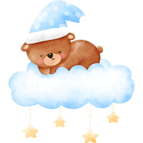 Sleeping Bear Vector Hd Images, Sleeping Bear On Cloud, Bear, Cloud, Sleeping Bear PNG Image For ...
