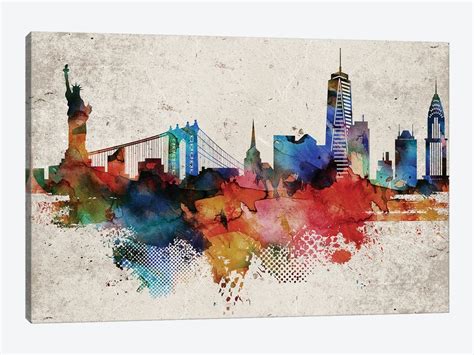 New York Abstract Canvas Artwork by WallDecorAddict | iCanvas