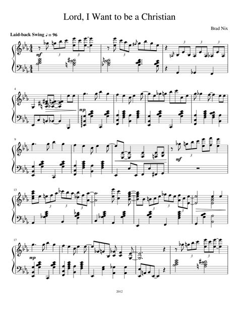 Lord I Want to be a Christian Sheet music for Piano (Solo) | Musescore.com