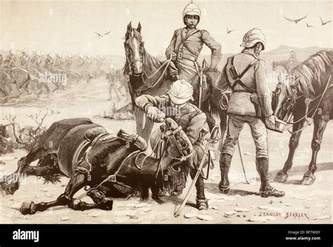 English cavalry watering their horses during the Mahdist War, Sudan in the 1880s Stock Photo - Alamy