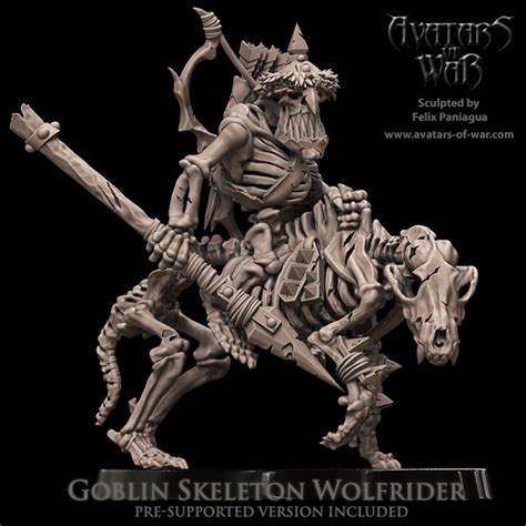 3D Printable Goblin Skeleton Wolfrider by Avatars of War