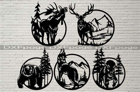 5 Wildlife Scene DXF Cut File Svg Cut File for Cricut Dxf - Etsy Sweden