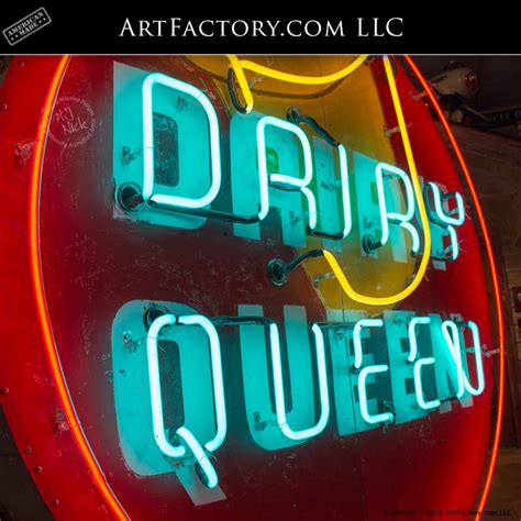 Rare Dairy Queen Neon Sign - Original Vintage Pole Sign