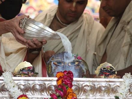 Devotees Iskcon Temple Offering Prayers On Editorial Stock Photo ...