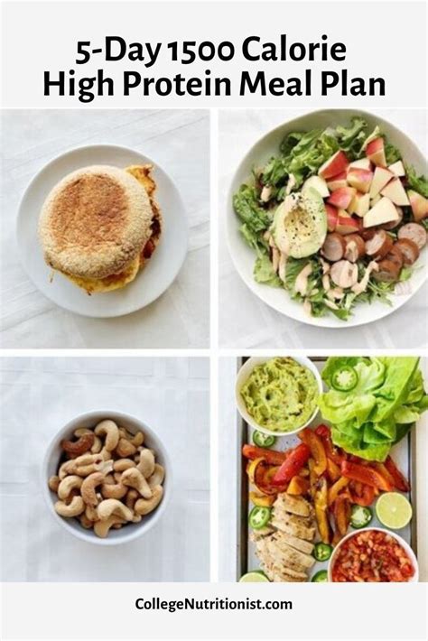 5-Day 1500 Calorie Meal Plan, Low Carb & High Protein | 1500 calorie meal plan, Protein meal ...