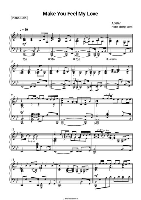 Make you feel my love piano sheet music Adele in Note-Store.com | Piano.Solo SKU PSO0011794