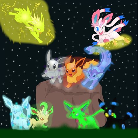 The shiny eevee evolution by jlewi123 on DeviantArt