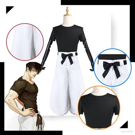 Ellen Jujutsu Kaisen Fushiguro Toji Cosplay Top Pants Costume Set Anime ...